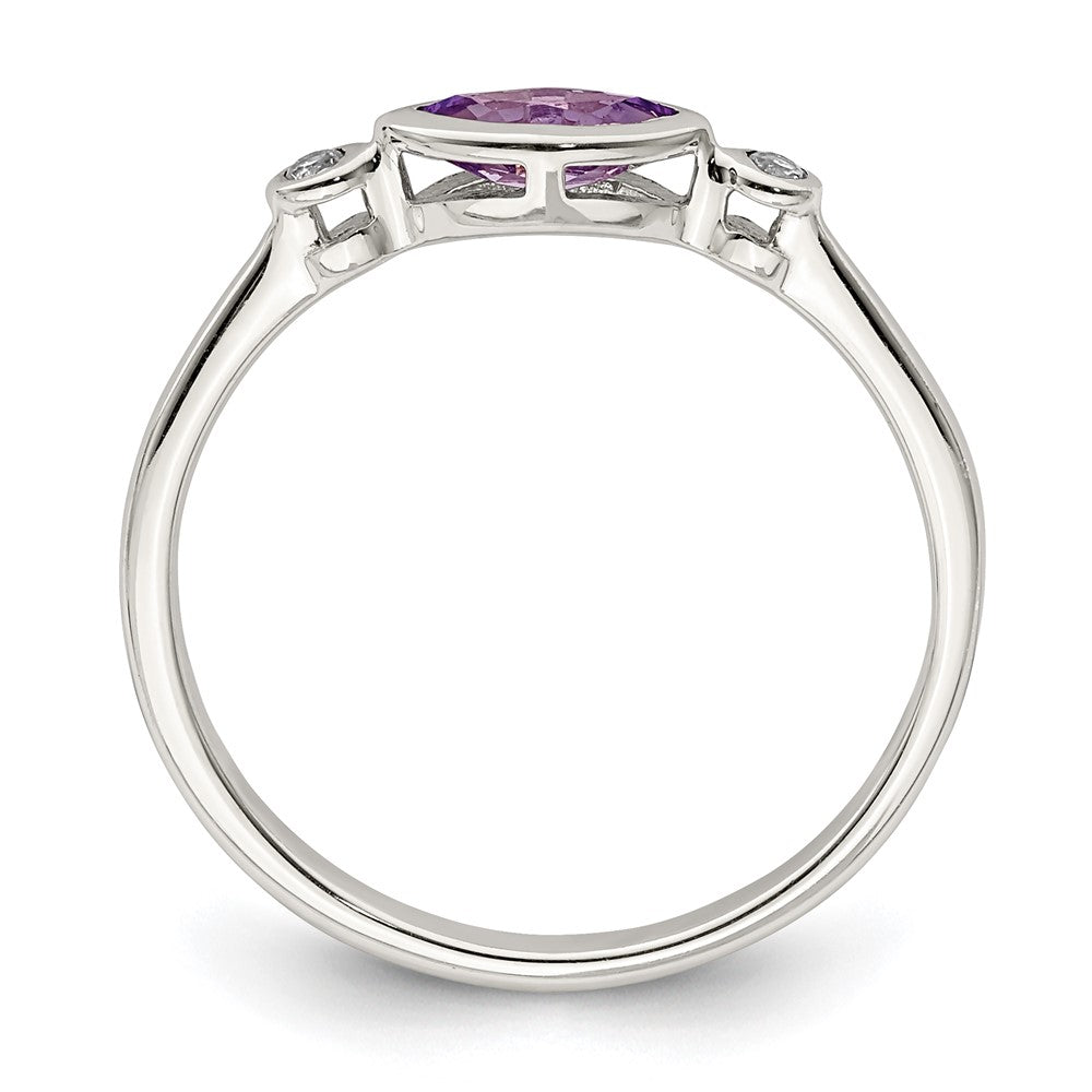 Sterlingsilber Rhodiniert Poliert Amethyst/white Topas Ring