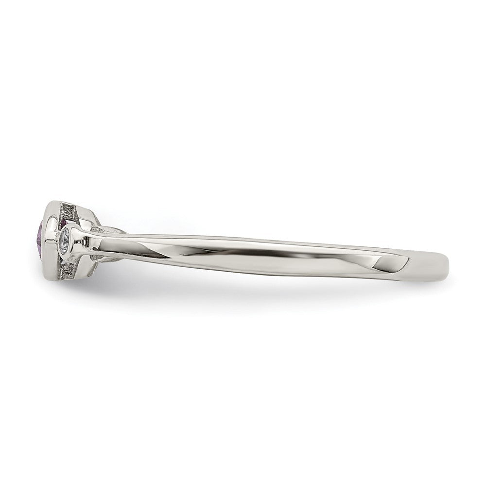 Sterlingsilber Rhodiniert Poliert Amethyst/white Topas Ring