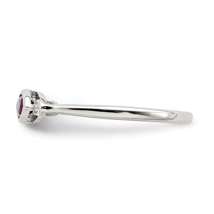 Sterlingsilber Rhodiniert Poliert Rhololite und Weiß Topas Ring