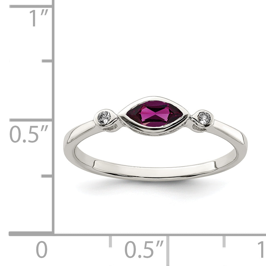 Sterlingsilber Rhodiniert Poliert Rhololite und Weiß Topas Ring