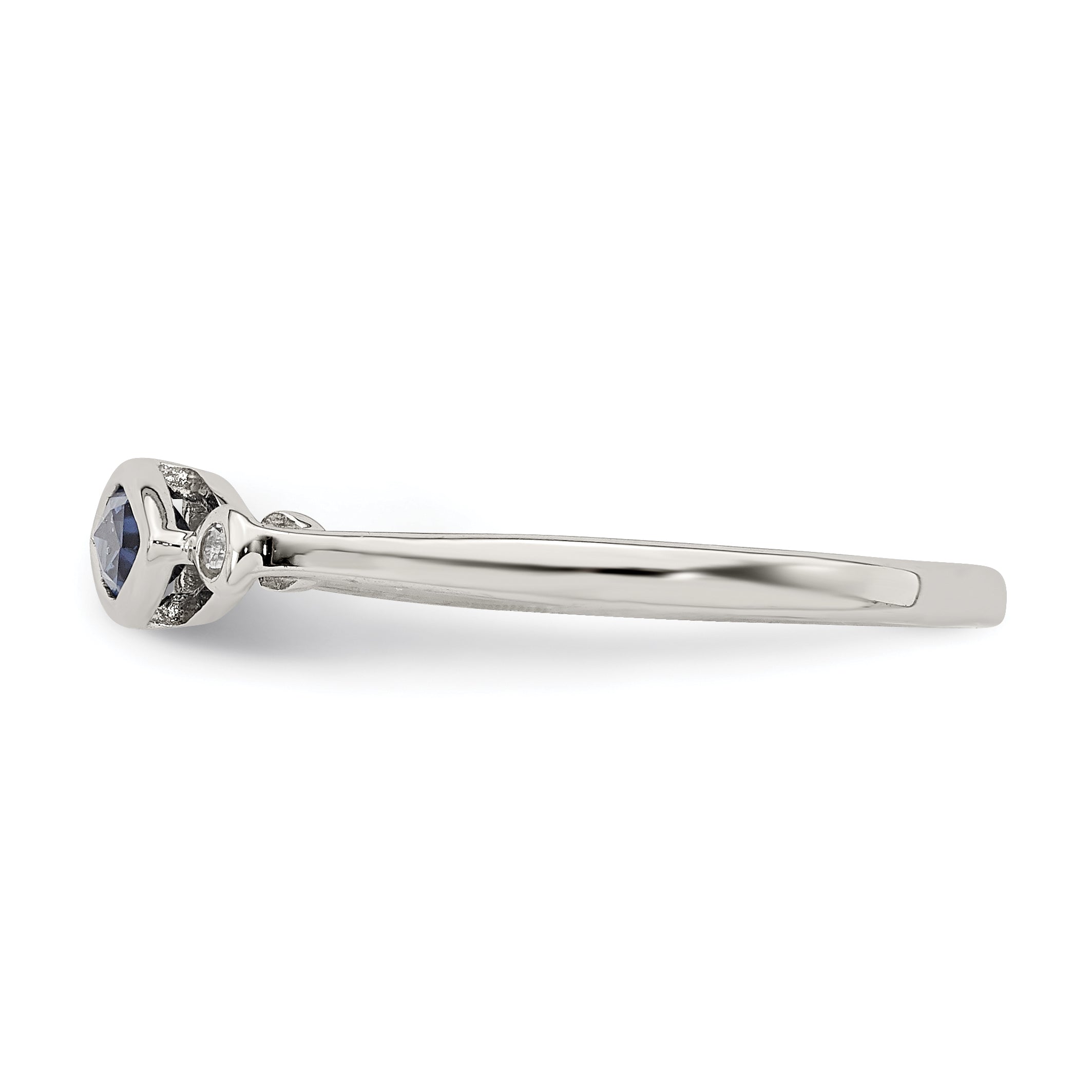 Sterlingsilber Rhodiniert Poliert Erzeugt Saphir/white Topas Ring