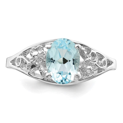 Sterlingsilber Rhodium Blautopas Ring (size 8 Nur)
