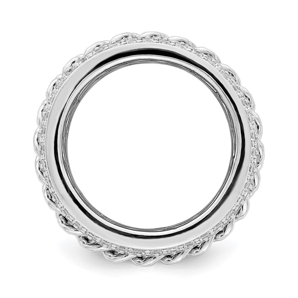 Sterlingsilber Rhodiniert Zirkonia Spinning Kette Mittig Ring