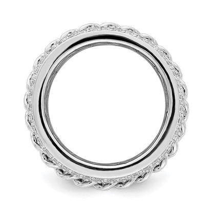Sterlingsilber Rhodiniert Zirkonia Spinning Kette Mittig Ring