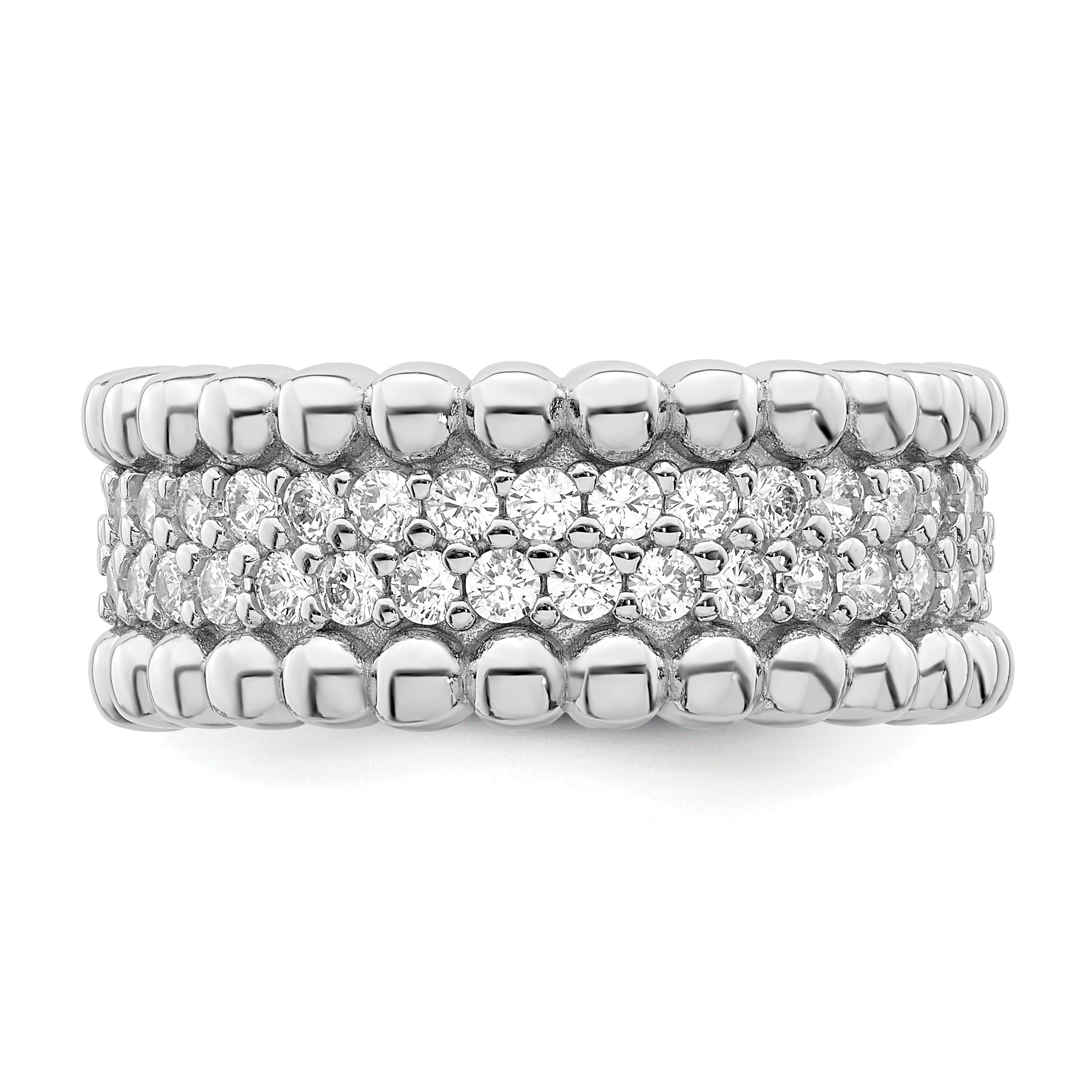 Sterlingsilber Rhodiniert Zirkonia Ring
