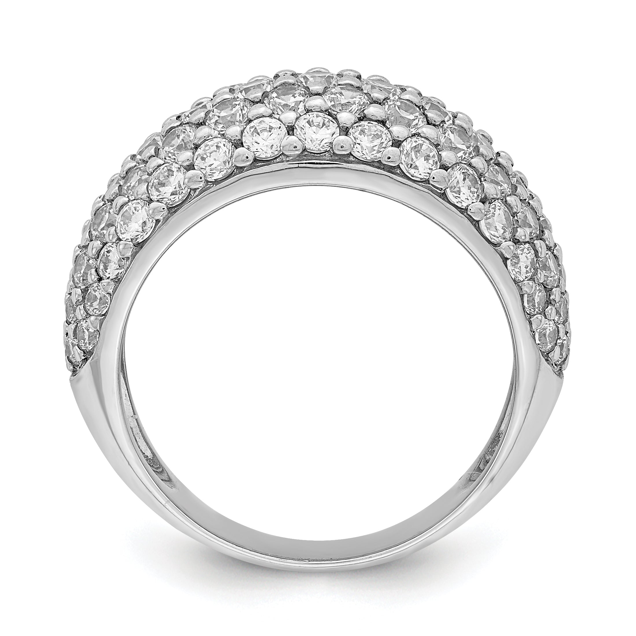 Sterlingsilber Rhodiniert Zirkonia Ring (size 7 Nur)