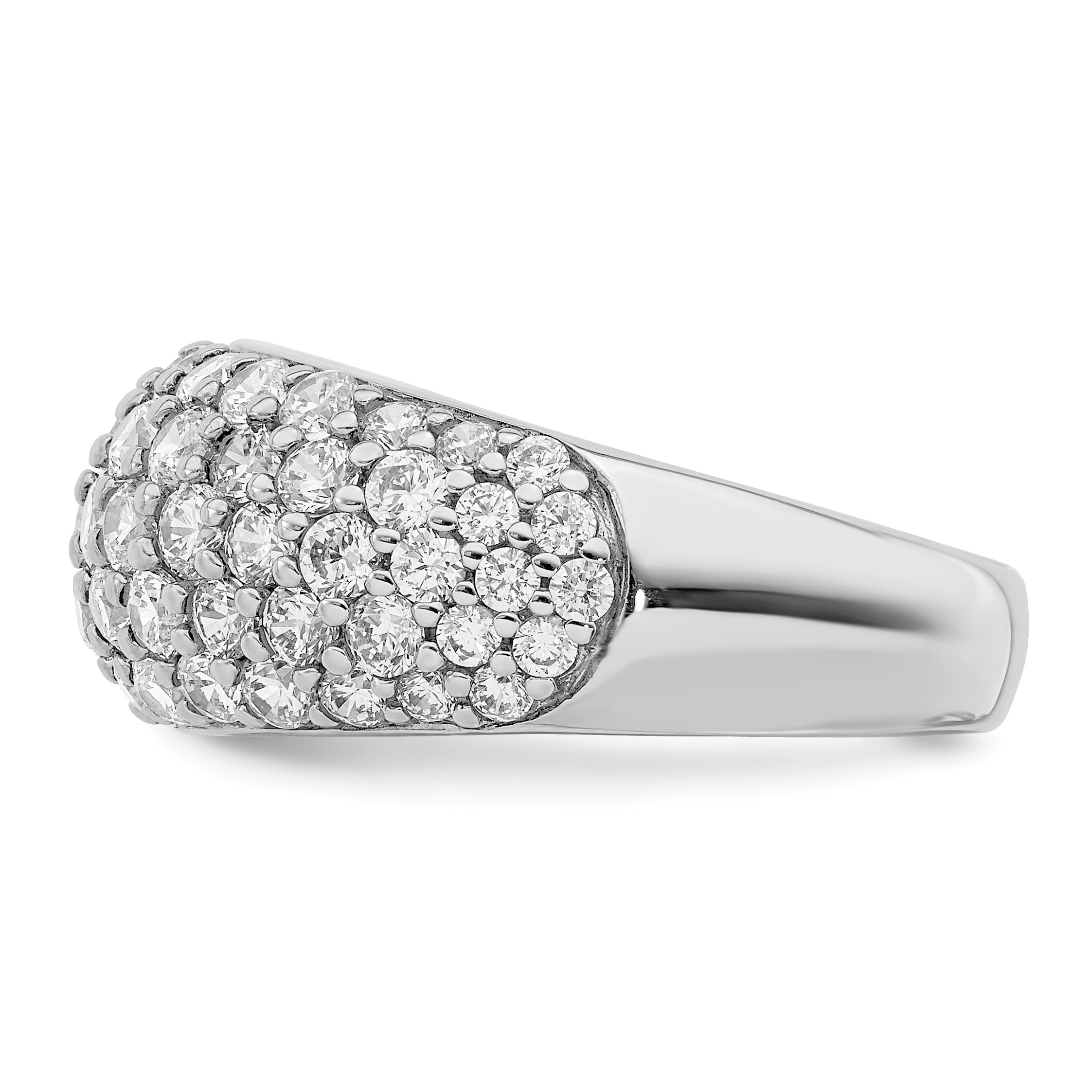 Sterlingsilber Rhodiniert Zirkonia Ring (size 7 Nur)
