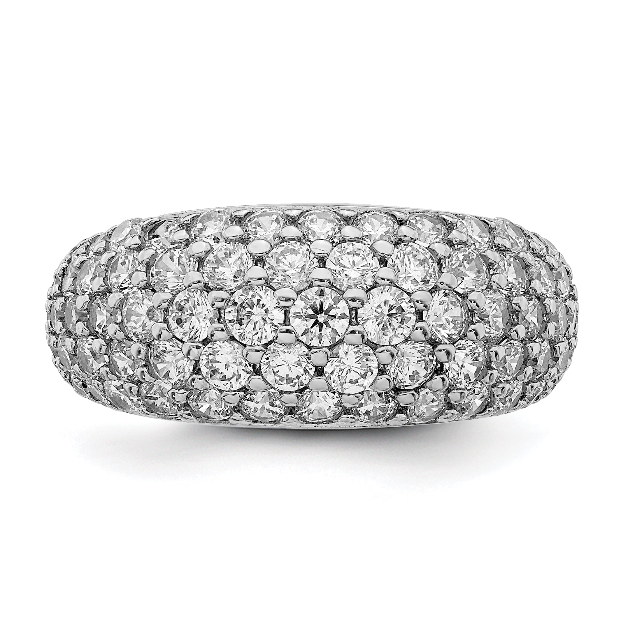 Sterlingsilber Rhodiniert Zirkonia Ring (size 7 Nur)