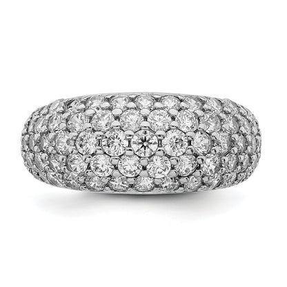 Sterlingsilber Rhodiniert Zirkonia Ring (size 7 Nur)