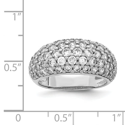 Sterlingsilber Rhodiniert Zirkonia Ring (size 7 Nur)