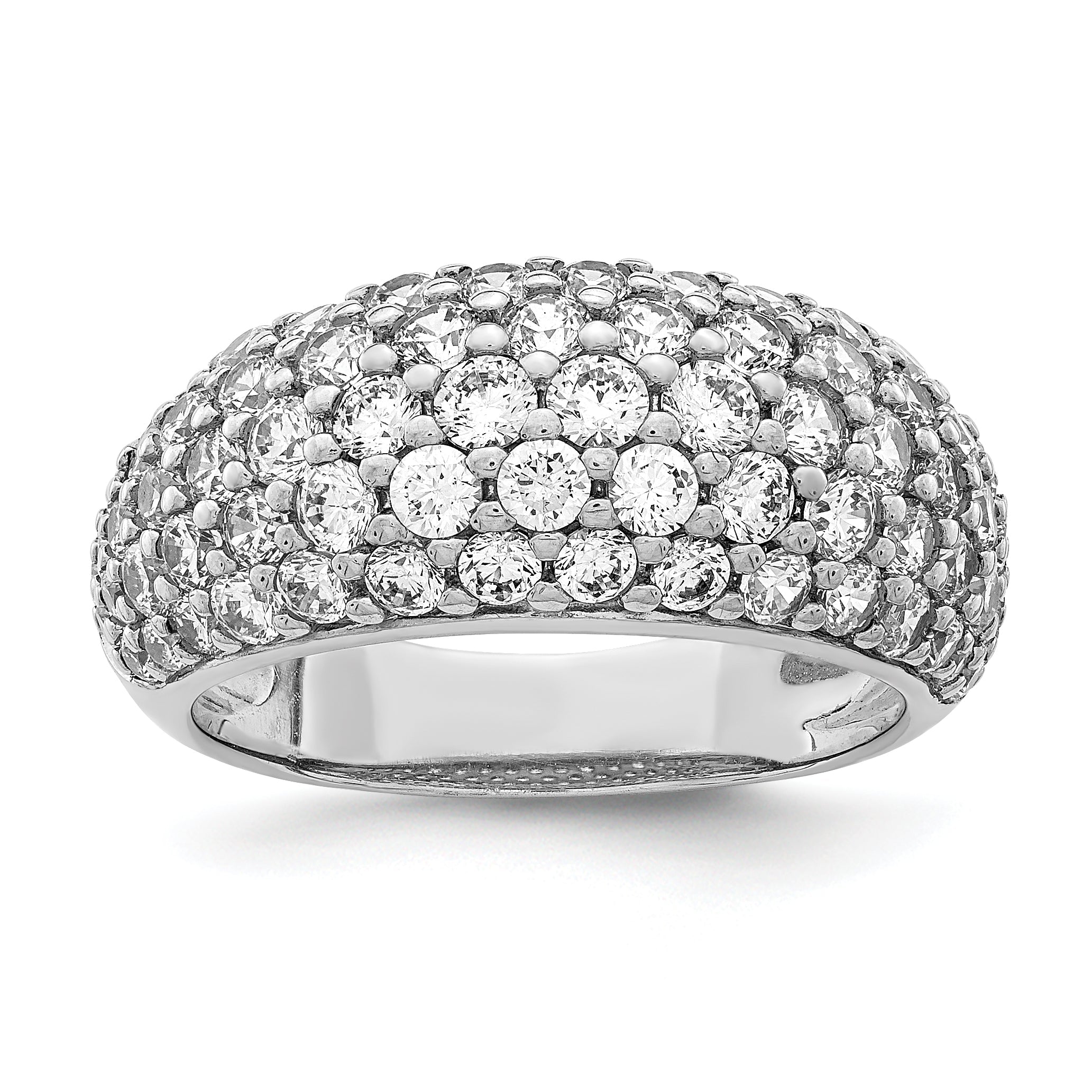 Sterlingsilber Rhodiniert Zirkonia Ring (size 7 Nur)