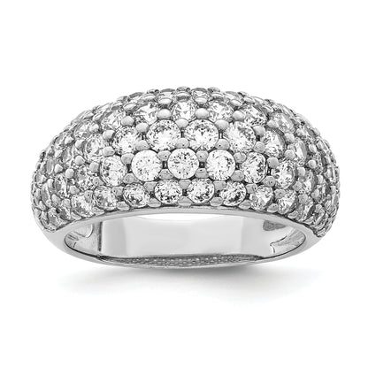 Sterlingsilber Rhodiniert Zirkonia Ring (size 7 Nur)