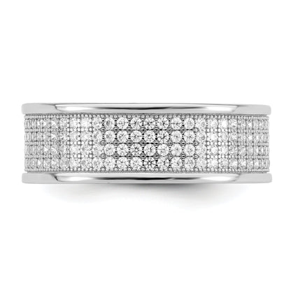 Sterlingsilber Rhodiniert Pavé Zirkonia Memoire Ring