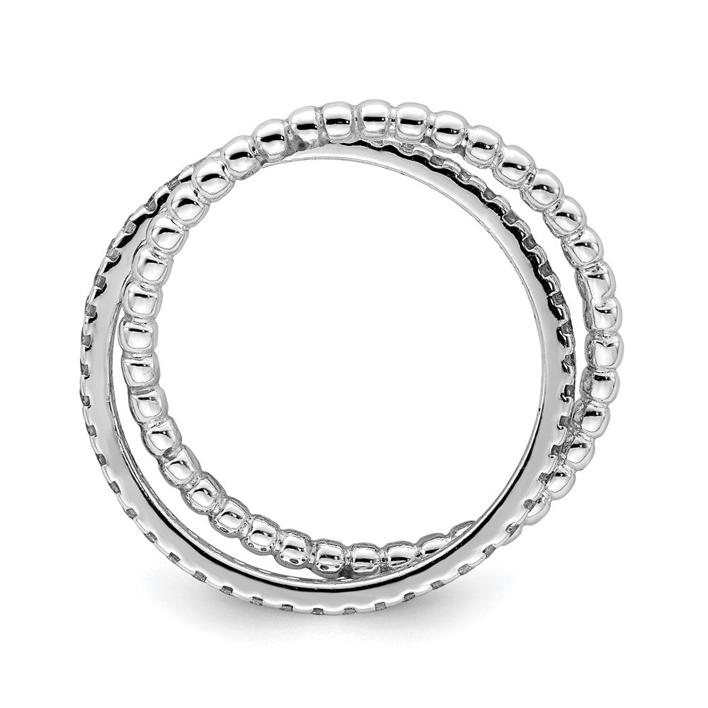 Sterlingsilber Rhodiniert Zirkonia Ring