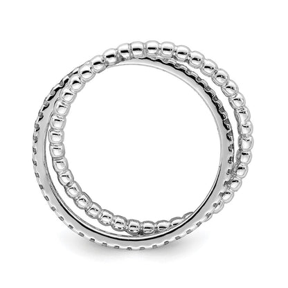 Sterlingsilber Rhodiniert Zirkonia Ring