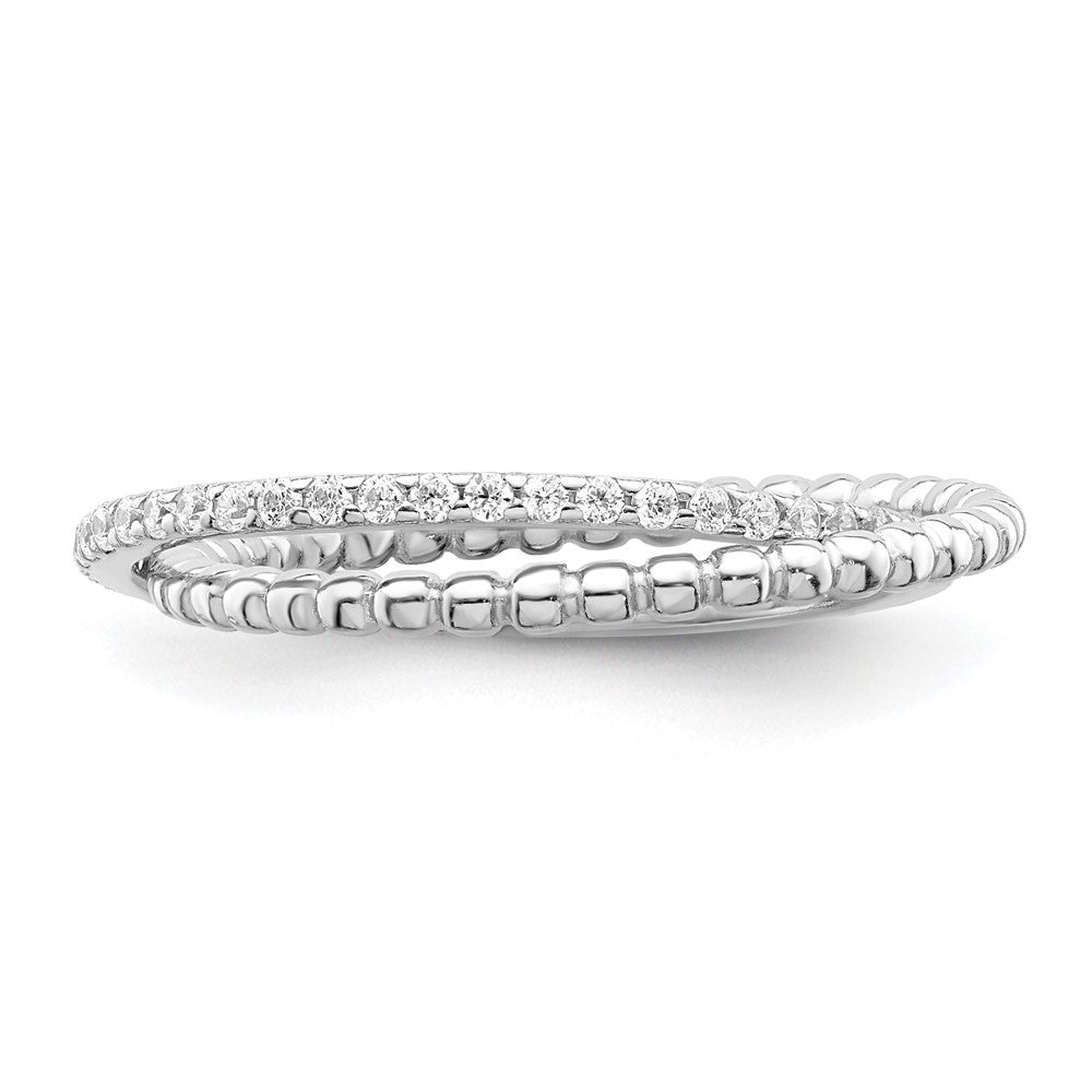 Sterlingsilber Rhodiniert Zirkonia Ring