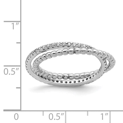 Sterlingsilber Rhodiniert Zirkonia Ring