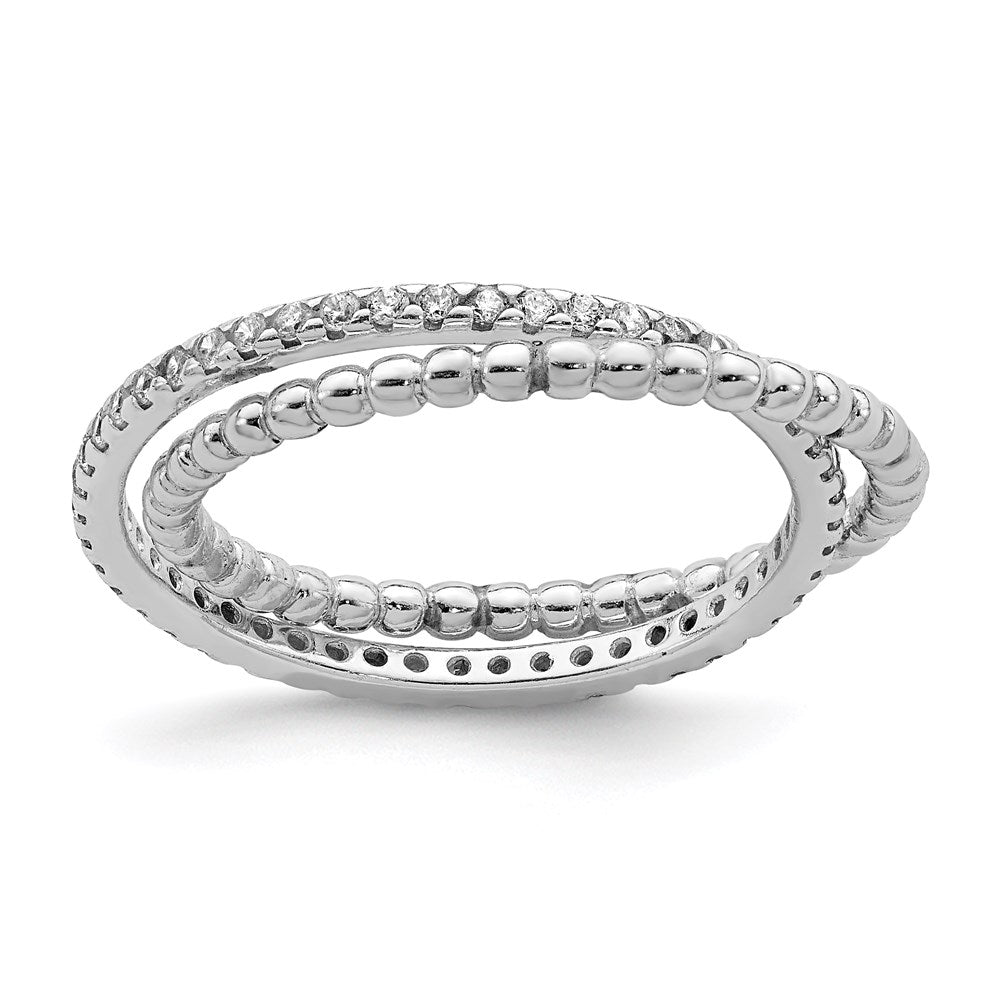 Sterlingsilber Rhodiniert Zirkonia Ring