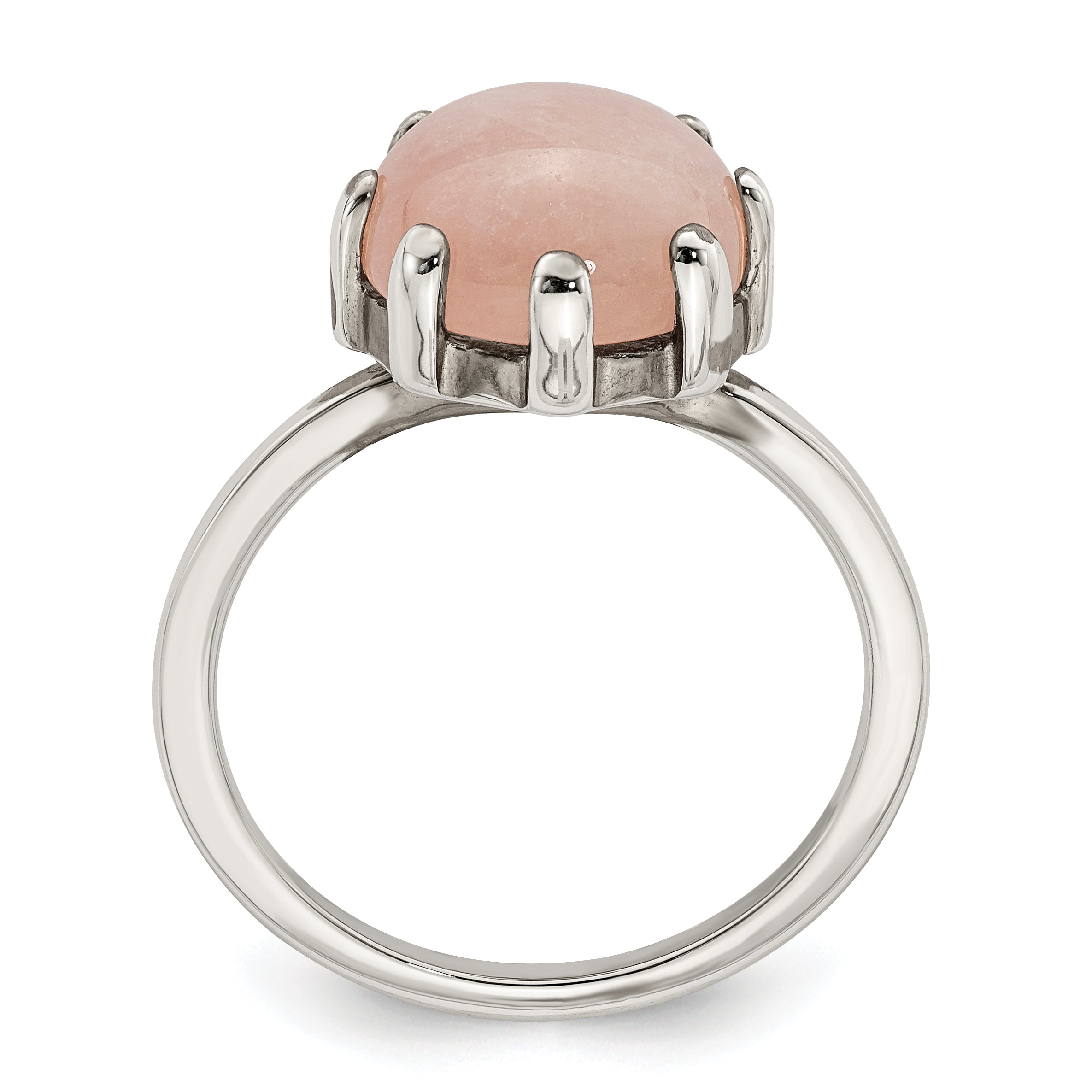 Sterlingsilber Roséfarben und Rosa Chalcedony Stein Ring