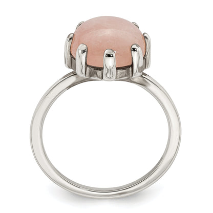 Sterlingsilber Roséfarben und Rosa Chalcedony Stein Ring