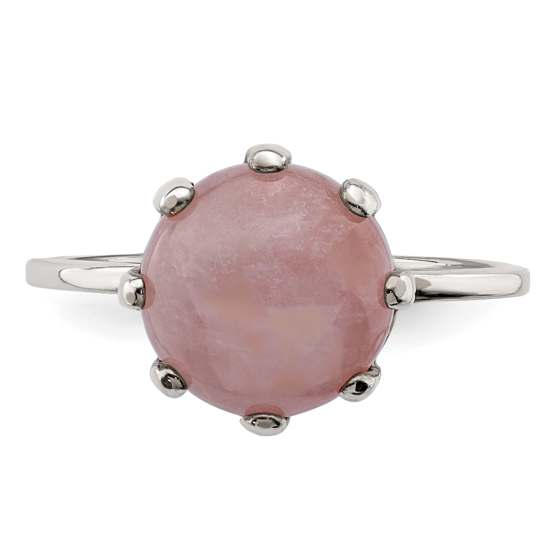 Sterlingsilber Roséfarben und Rosa Chalcedony Stein Ring