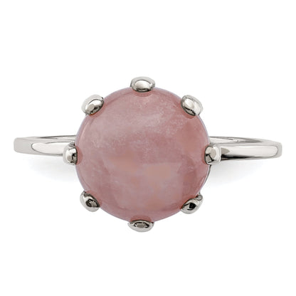 Sterlingsilber Roséfarben und Rosa Chalcedony Stein Ring