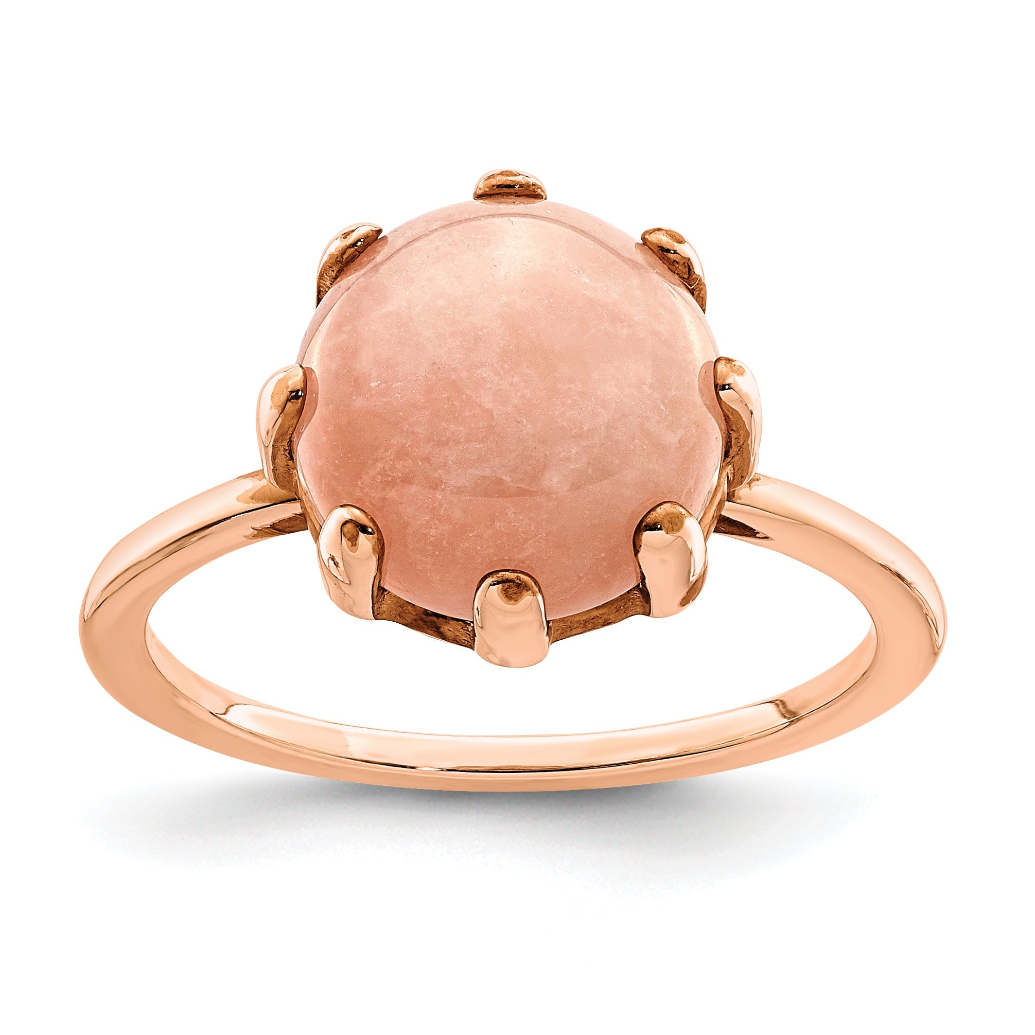 Sterlingsilber Roséfarben und Rosa Chalcedony Stein Ring