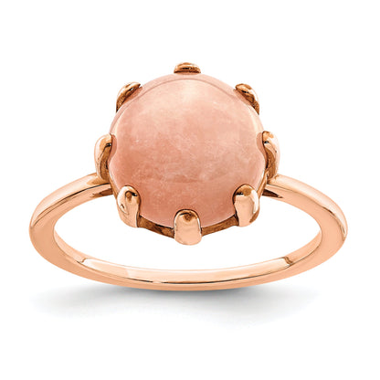Sterlingsilber Roséfarben und Rosa Chalcedony Stein Ring