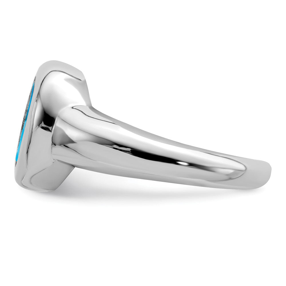 Sterlingsilber Rhodium Blautopas Ring (size 8 Nur)