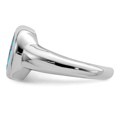 Sterlingsilber Rhodium Blautopas Ring (size 8 Nur)