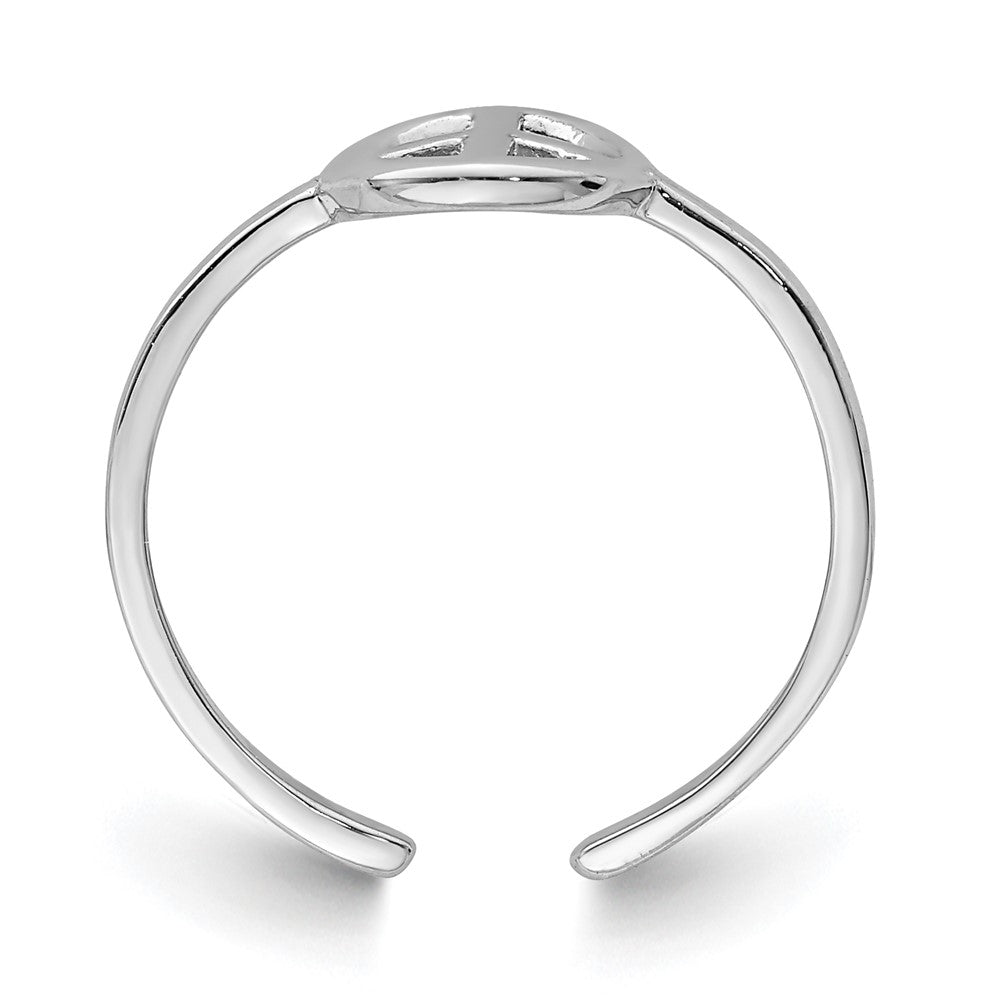 Sterlingsilber Rhodiniert Frieden Zeichen Zehenring