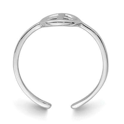 Sterlingsilber Rhodiniert Frieden Zeichen Zehenring