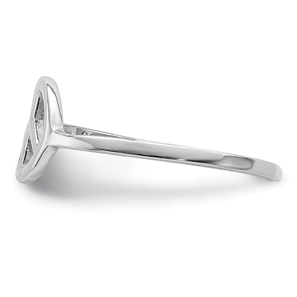 Sterlingsilber Rhodiniert Frieden Zeichen Zehenring