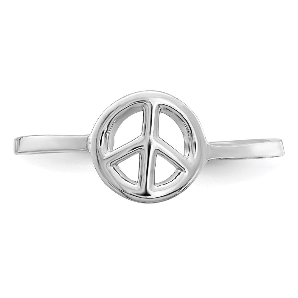 Sterlingsilber Rhodiniert Frieden Zeichen Zehenring