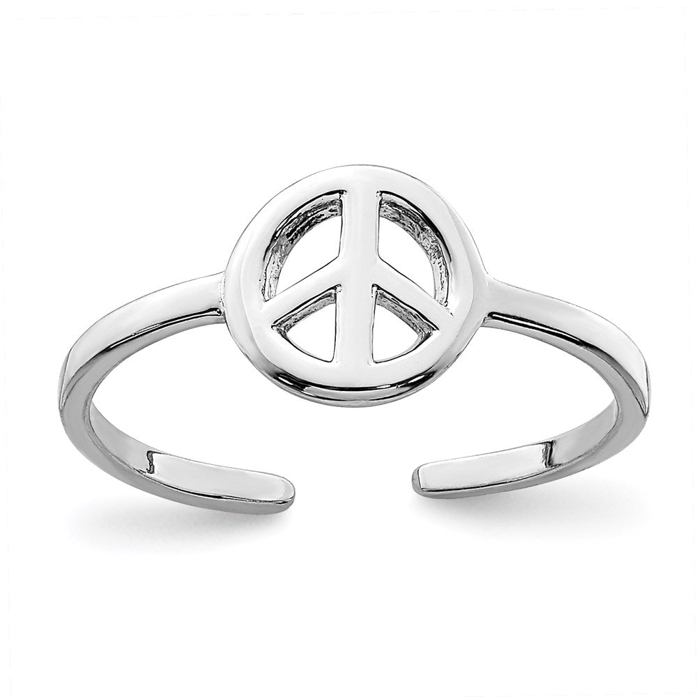 Sterlingsilber Rhodiniert Frieden Zeichen Zehenring