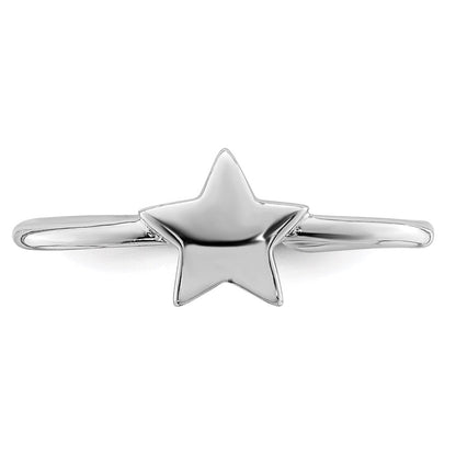 Sterlingsilber Rhodiniert Poliert Stern Zehenring