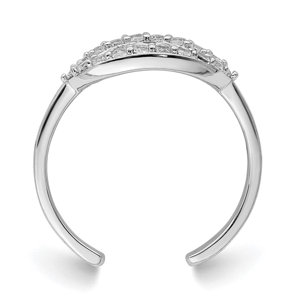 Sterlingsilber Rhodiniert Emailliert & Zirkonia Auge Zehenring