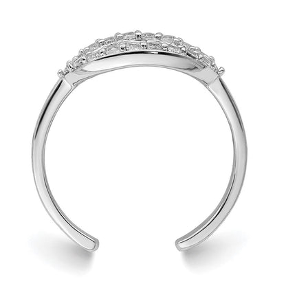 Sterlingsilber Rhodiniert Emailliert & Zirkonia Auge Zehenring