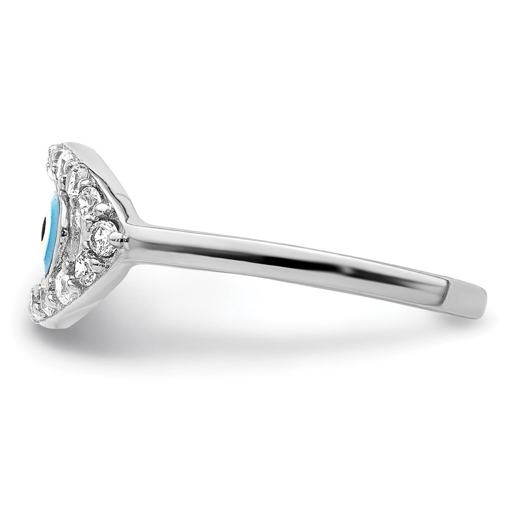 Sterlingsilber Rhodiniert Emailliert & Zirkonia Auge Zehenring
