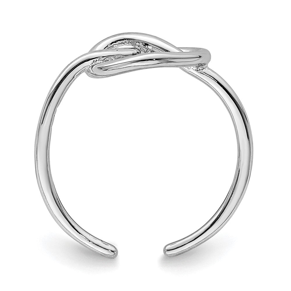 Sterlingsilber Rhodiniert Poliert Herz Knoten Zehenring