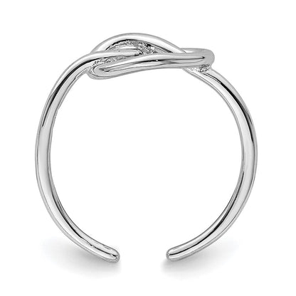 Sterlingsilber Rhodiniert Poliert Herz Knoten Zehenring