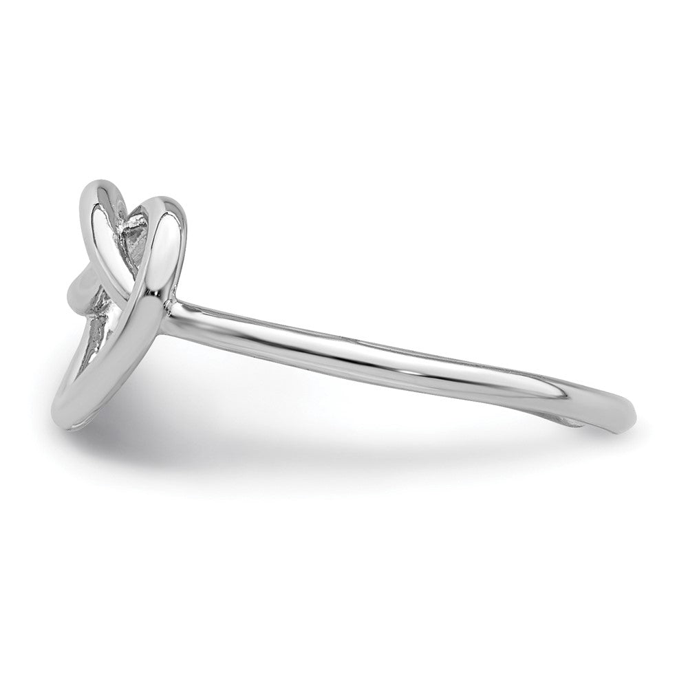 Sterlingsilber Rhodiniert Poliert Herz Knoten Zehenring