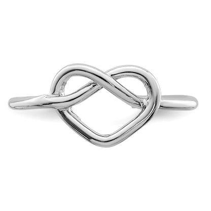 Sterlingsilber Rhodiniert Poliert Herz Knoten Zehenring