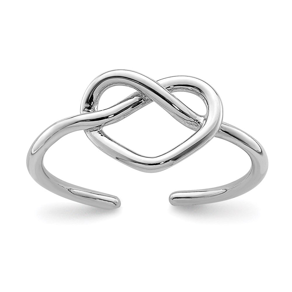 Sterlingsilber Rhodiniert Poliert Herz Knoten Zehenring