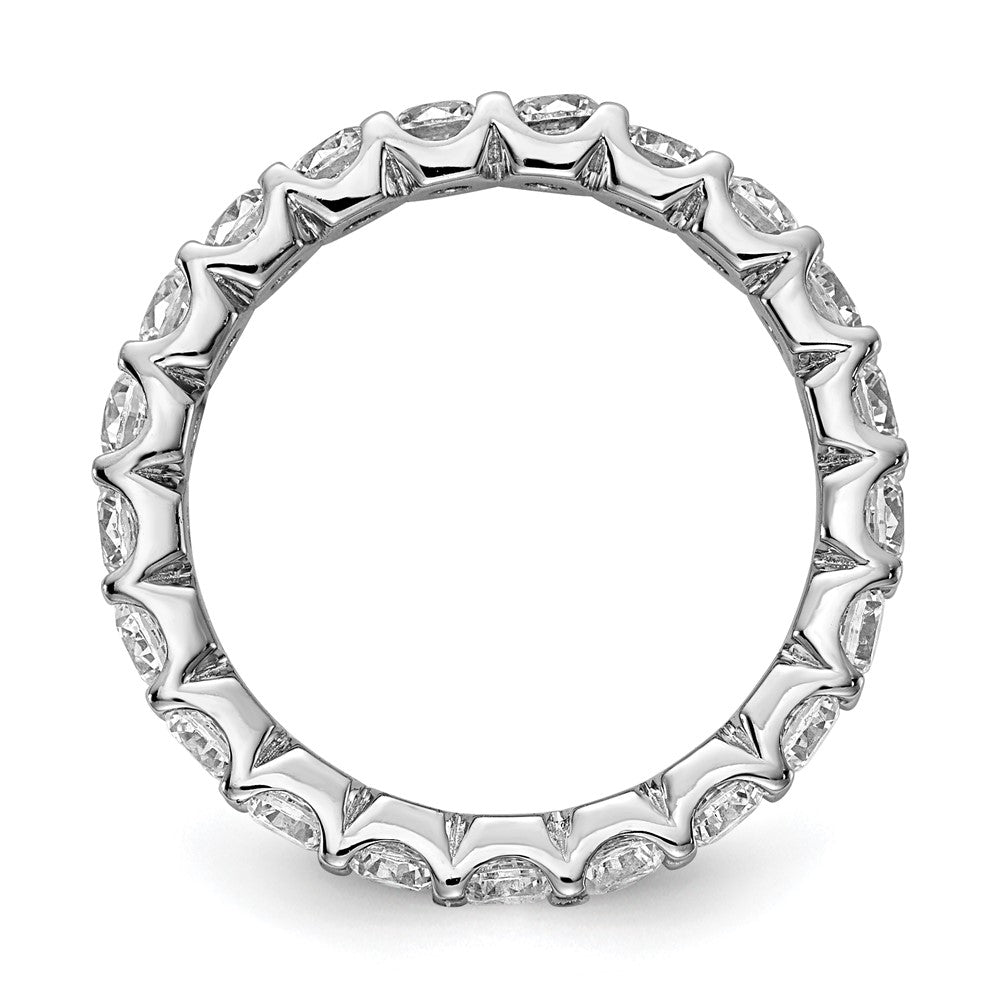 Sterlingsilber Schimmernd Rhodiniert 3mm Zirkonia 20 Stein Memoire Ring