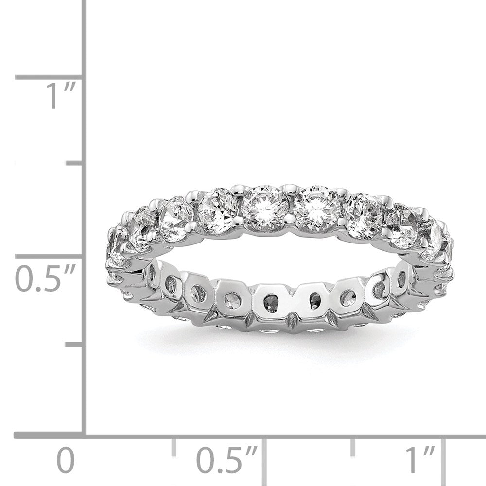 Sterlingsilber Schimmernd Rhodiniert 3mm Zirkonia 20 Stein Memoire Ring
