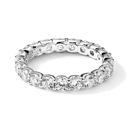 Sterlingsilber Schimmernd Rhodiniert 3mm Zirkonia 20 Stein Memoire Ring
