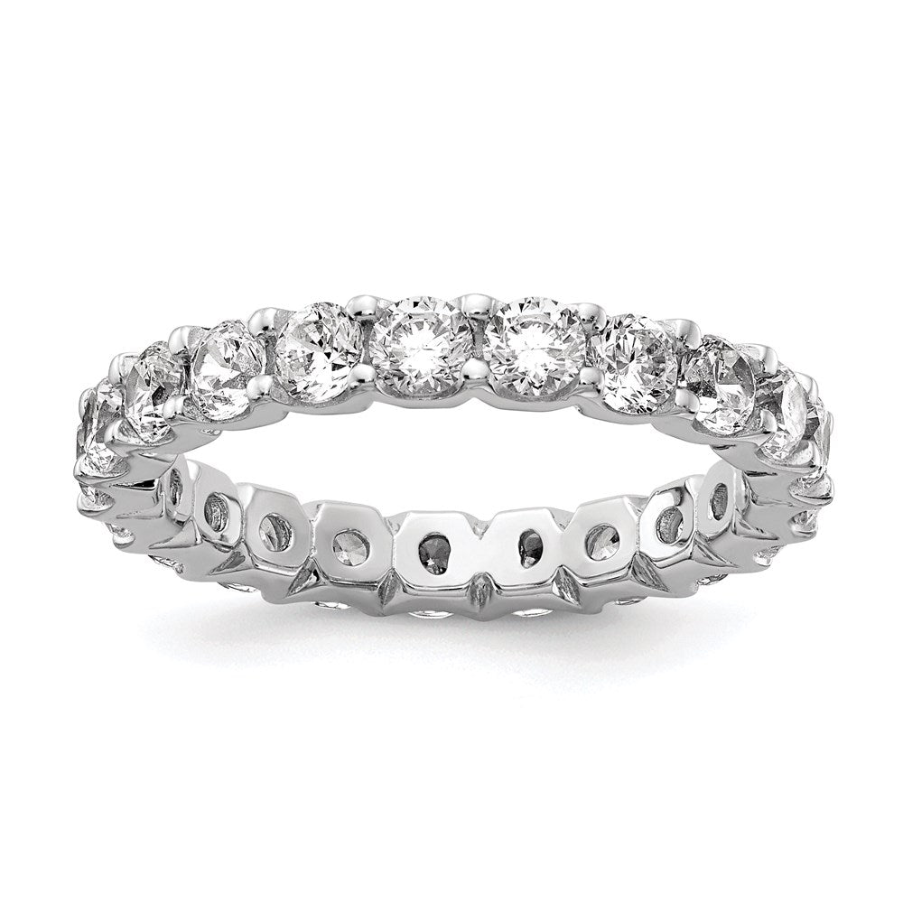 Sterlingsilber Schimmernd Rhodiniert 3mm Zirkonia 20 Stein Memoire Ring
