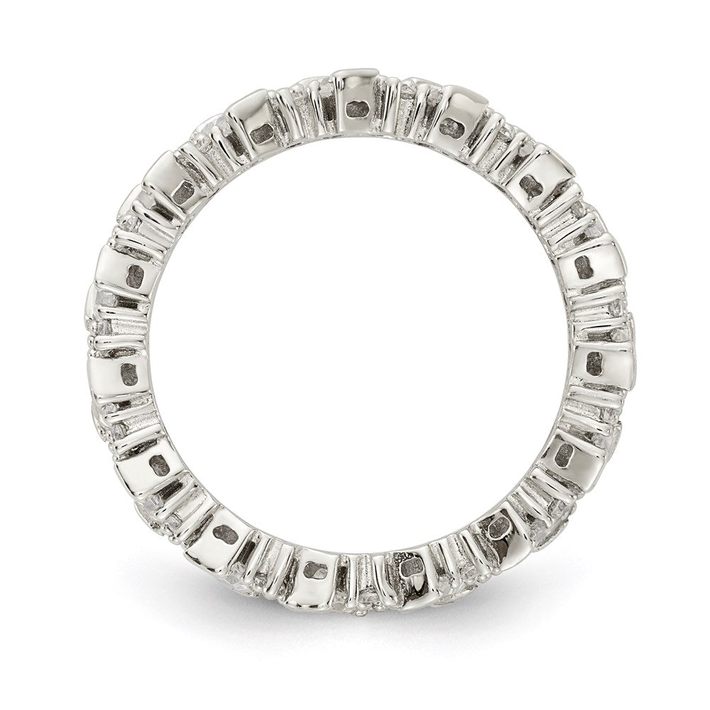 Sterlingsilber Schimmernd Rhodiniert 45 Stein Zirkonia Fantasie Memoire Ring