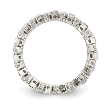 Sterlingsilber Schimmernd Rhodiniert 45 Stein Zirkonia Fantasie Memoire Ring